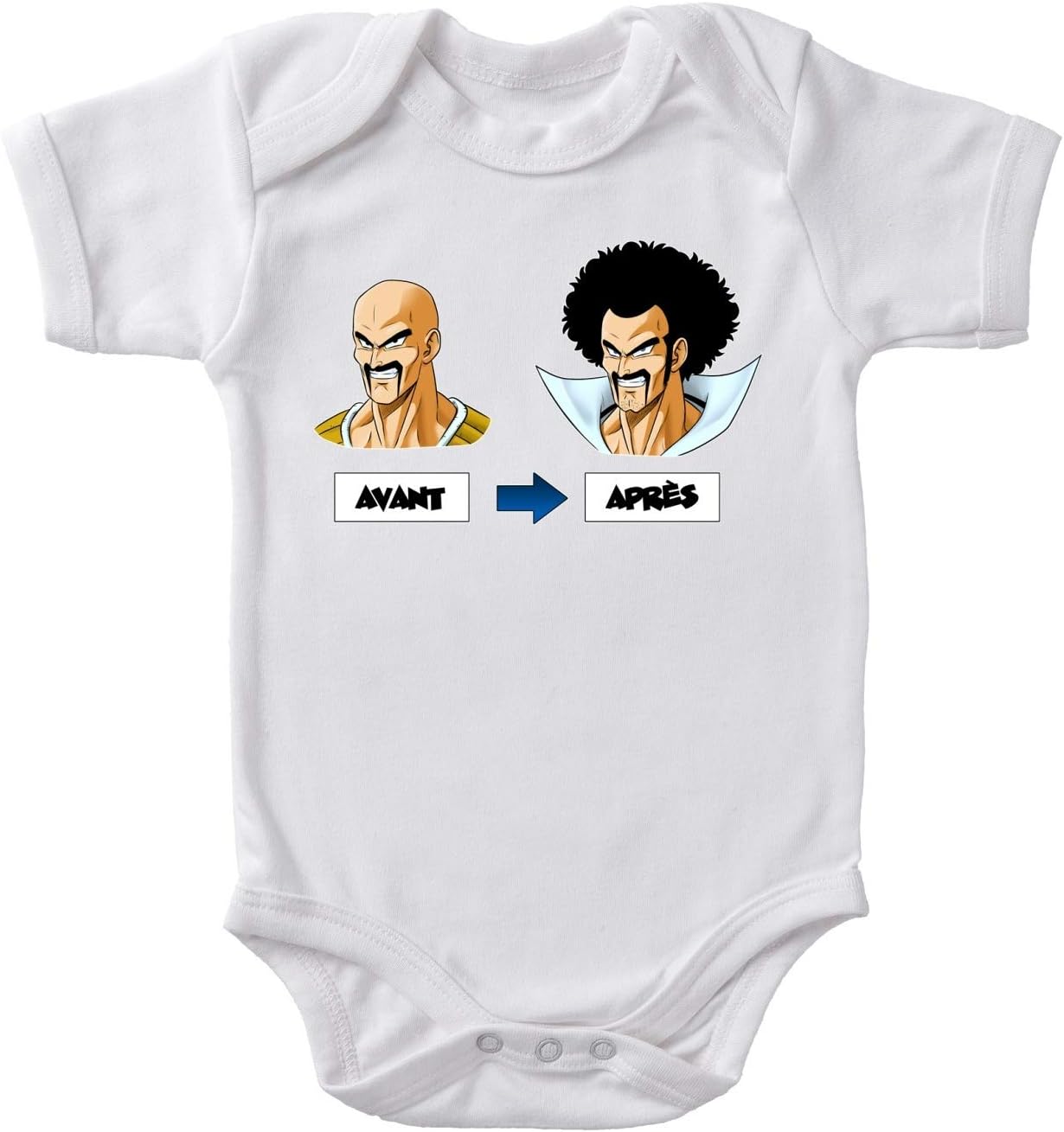 Okiwoki DBZ Parodic Nappa and Herculus Satan Baby Bodysuit with Dragon Ball Z Parody