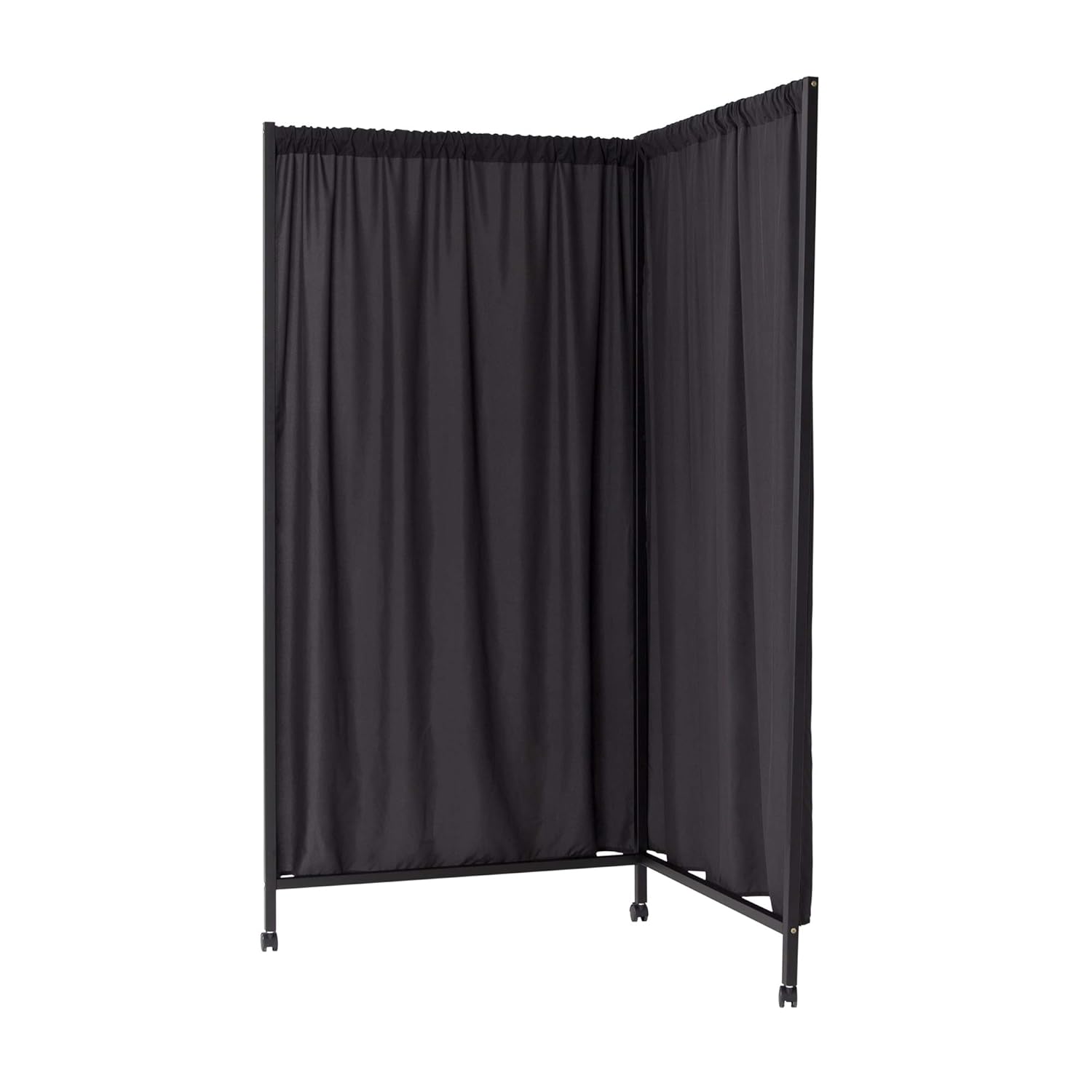 Office Products Black Frame with Black Fabric DormCo Expandable Privacy