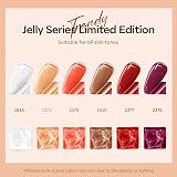 Modelones Gel Nail Polish Set 6 Colors Jelly Nude White Red Soak Off view 5