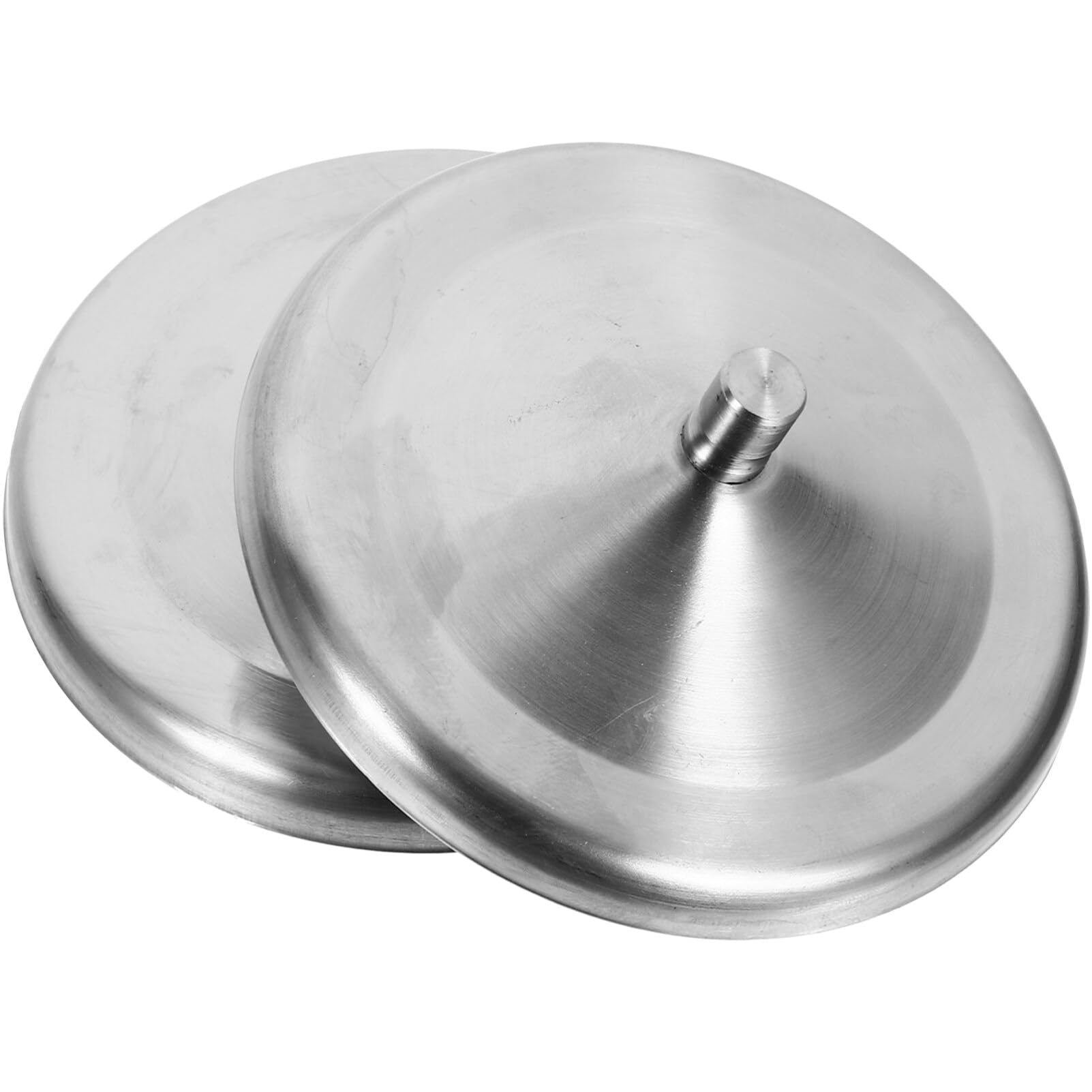 Cabilock Durable 2Pcs 10cm Durable Stainless Steel Cup Lids Dust-Proof Silicone Mug Cover Drink Cup Lids(Silver)