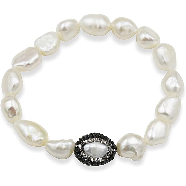 Pulsera De Perlas De Agua Dulce Para Niñas, Brazalete Con Piedras