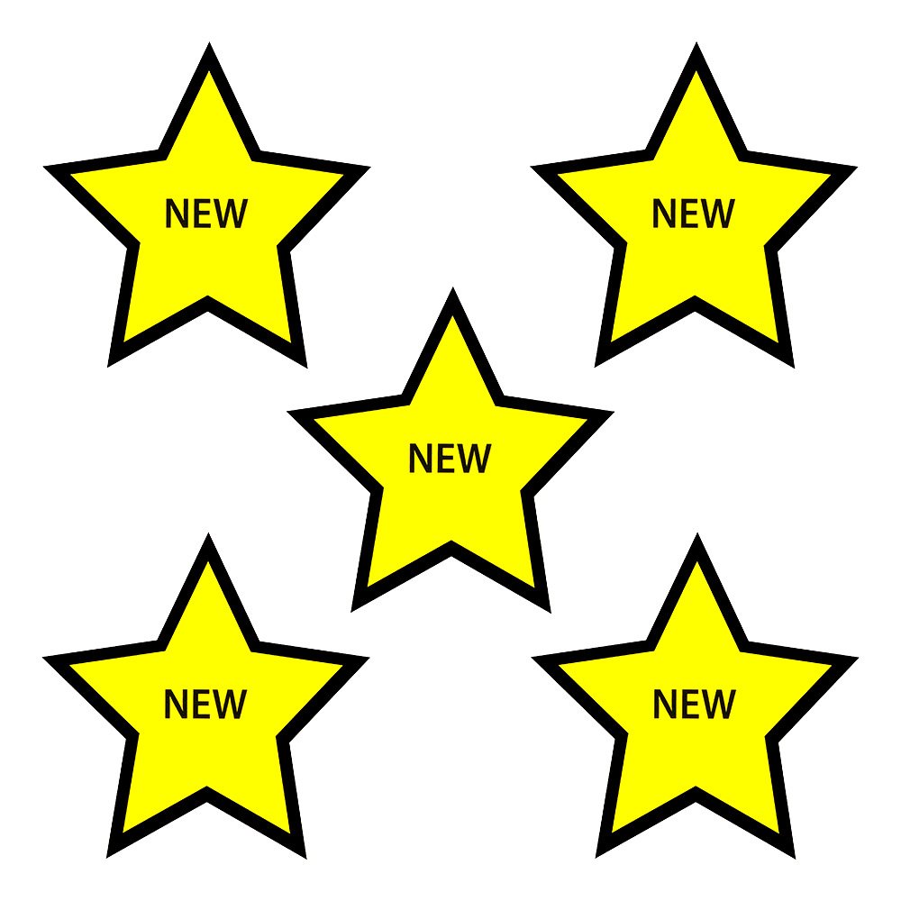 Star NEW Magnets - Pack of 5-2 Inch - Fridge Magnets - Office Magnets - Whiteboard Magnets - Star Emoji for Magnetic Whiteboard or Fridge at Office, School or at Home