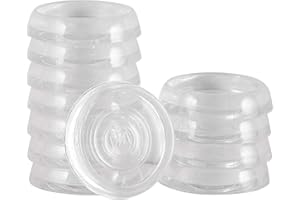 SOFTTOUCH 1 3/8" Round Furniture Caster Cups for Carpet or Durable Hard Floors, 12 Pack, Clear, 12 Piece, 1 3/8", 12 Pack