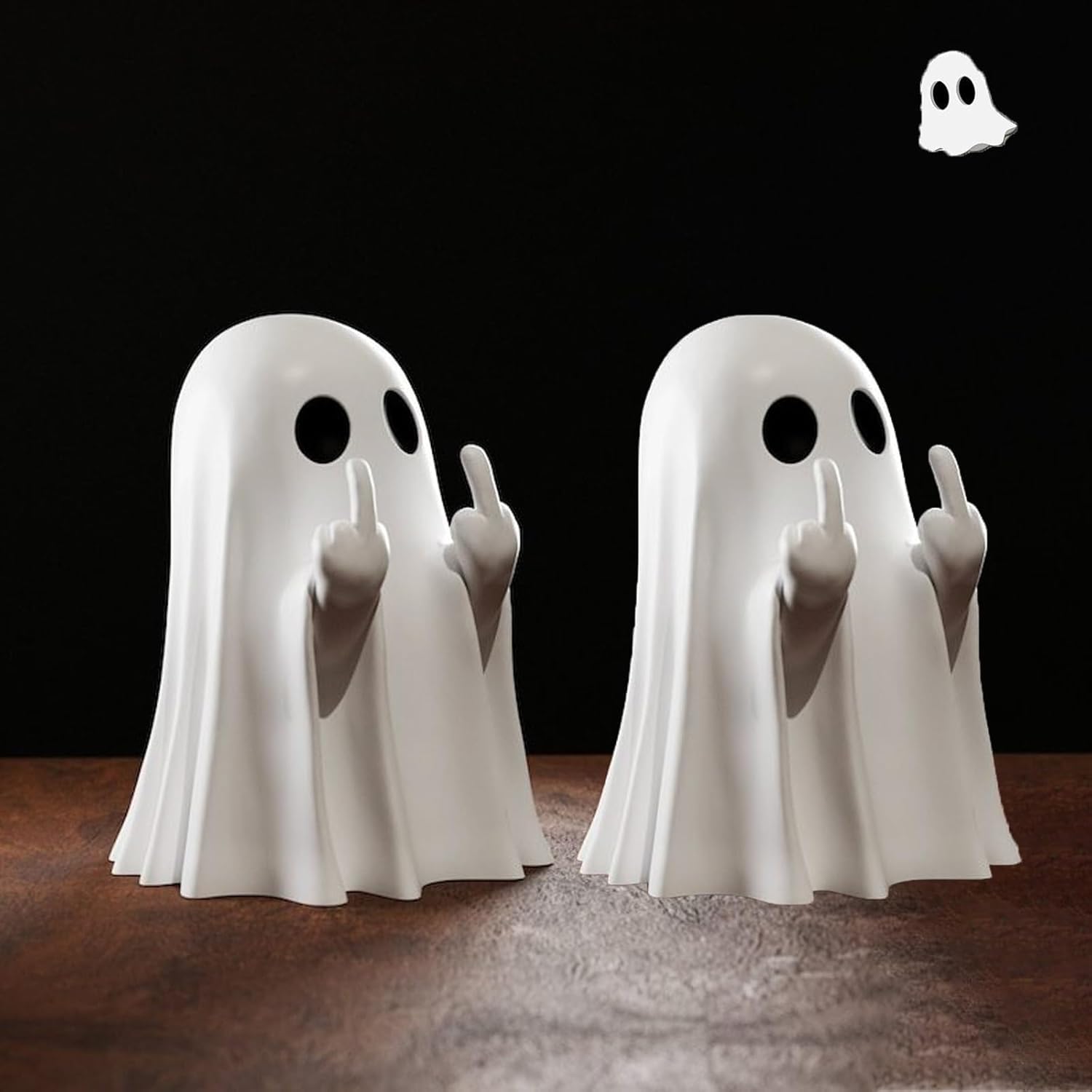 LTDZ 2024 New Unfriendly Ghost 3D Printed Middle Finger, Funny Halloween Middle Finger, Spooky Home Decorations, 2 pcs