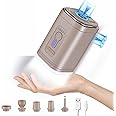 Electric Air Pump for Inflatables, Portable Mini Vacuum Pump with 5 Nozzles and 3 Camping Light for Sleep Pads, Blow Up Pool Raft Bed Boat Toys, Vacuum Bags, Yoga Exercise Ball, Swimming Rings