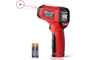 Infrared Thermometer Gun,SQECH Laser Thermometer Gun -58℉～1112℉(-50℃～600℃),Non-Contact Temperature Gun with Adjustable Emissivity&Color Backlight for Cooking, Pizza Oven,BBQ,Fridge,Engine,HVAC(Red)