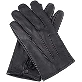 Men's Dress Leather Gloves (Small, Black)