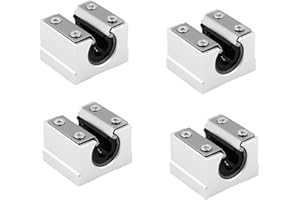 CREABYGIRLS 4Pcs SBR25UU Aluminum Open Linear Motion Bearing Block Cooperate with SBR25 25mm Linear Motion Ball Bearing