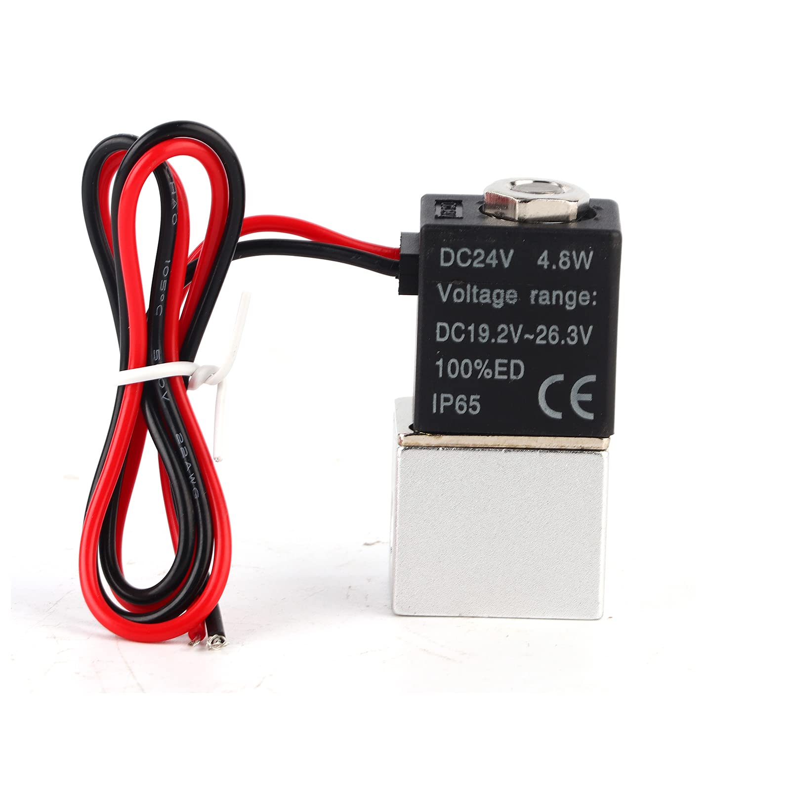 Direct-Acting 2/2-Way Solenoid Valve G1/8 Inch | 24V DC 6W Aluminum Alloy | IP65 Waterproof for Water, Air & Oil Control | Industrial Fluid Control Valve