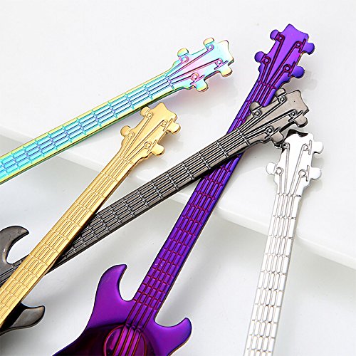 image for ZTTONE Spoon,Stainless Steel Guitar Spoons Rainbow Coffee Tea Spoon Fl