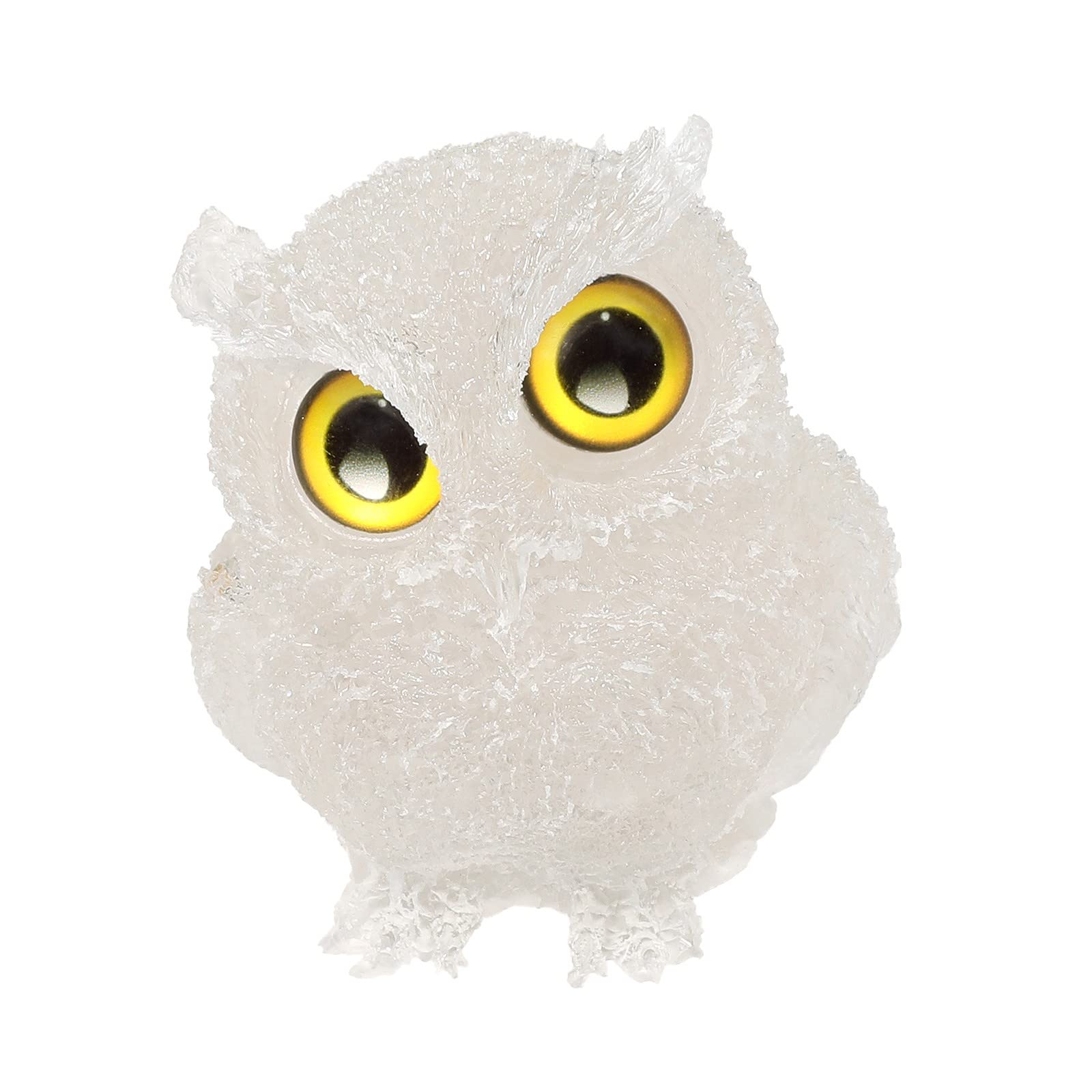 KYEYGWO Rock Crystal Cute Crystal Owl Figure Ornaments Decorative Resin Bird Statues for Home Office Table Mini Stone Animal Sculpture Talisman Micro Landscape