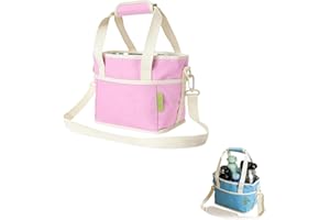 Family Size 4 Compartment Drink Bag, Insulated Multi Drink Carrier, Multiple Tumbler Carrier Caddy with Adjustable Strap for 