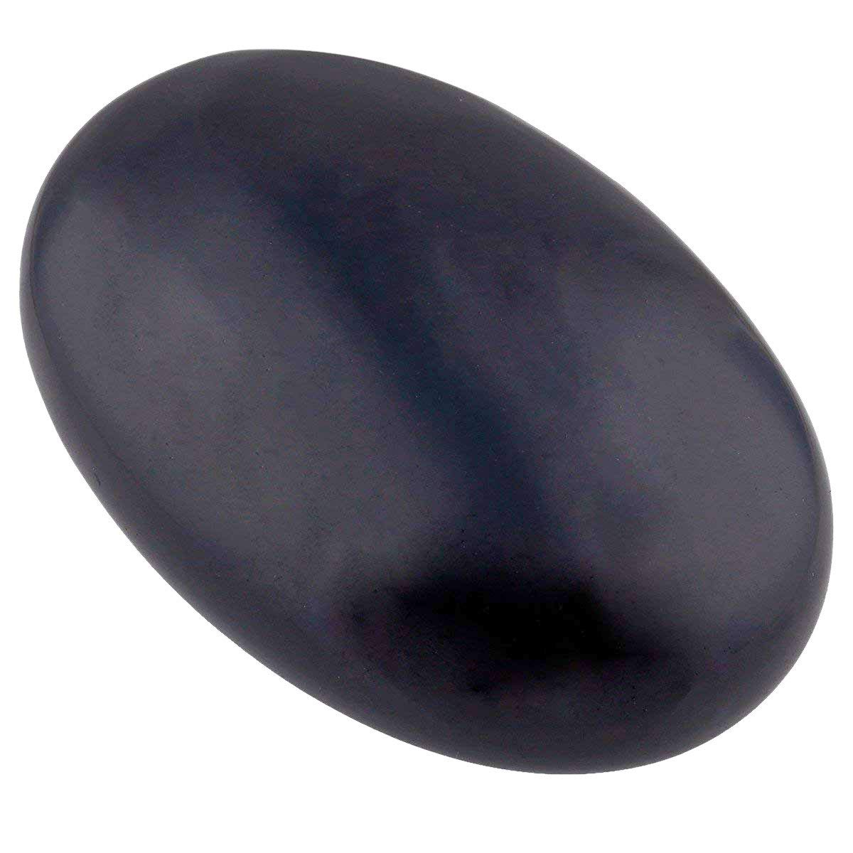 June&Ann Natural Black Obsidian Palm Stones, Healing Gemstone Therapy Worry Crystal Stones for Meditation Chakra Balancing Collection, Oval Shape