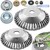 NeJesZoe 8+6Inch Steel Wire Rotary Brush Cutter