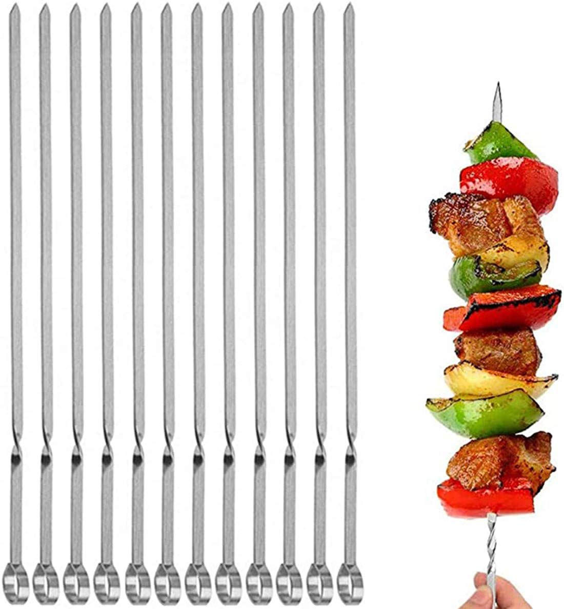 Delfino For Kabob Skewers Flat Metal Bbq Barbecue Skewer 14
