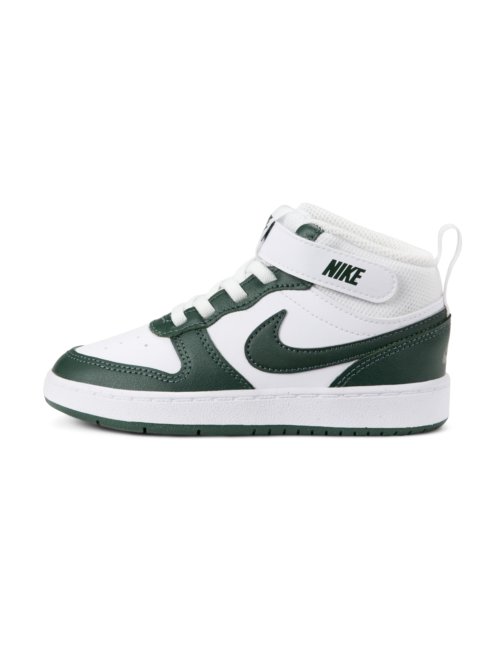 Nike Baby/Toddler Court Borough Mid 2 Shoes, White/Vintage Green, 5C Image