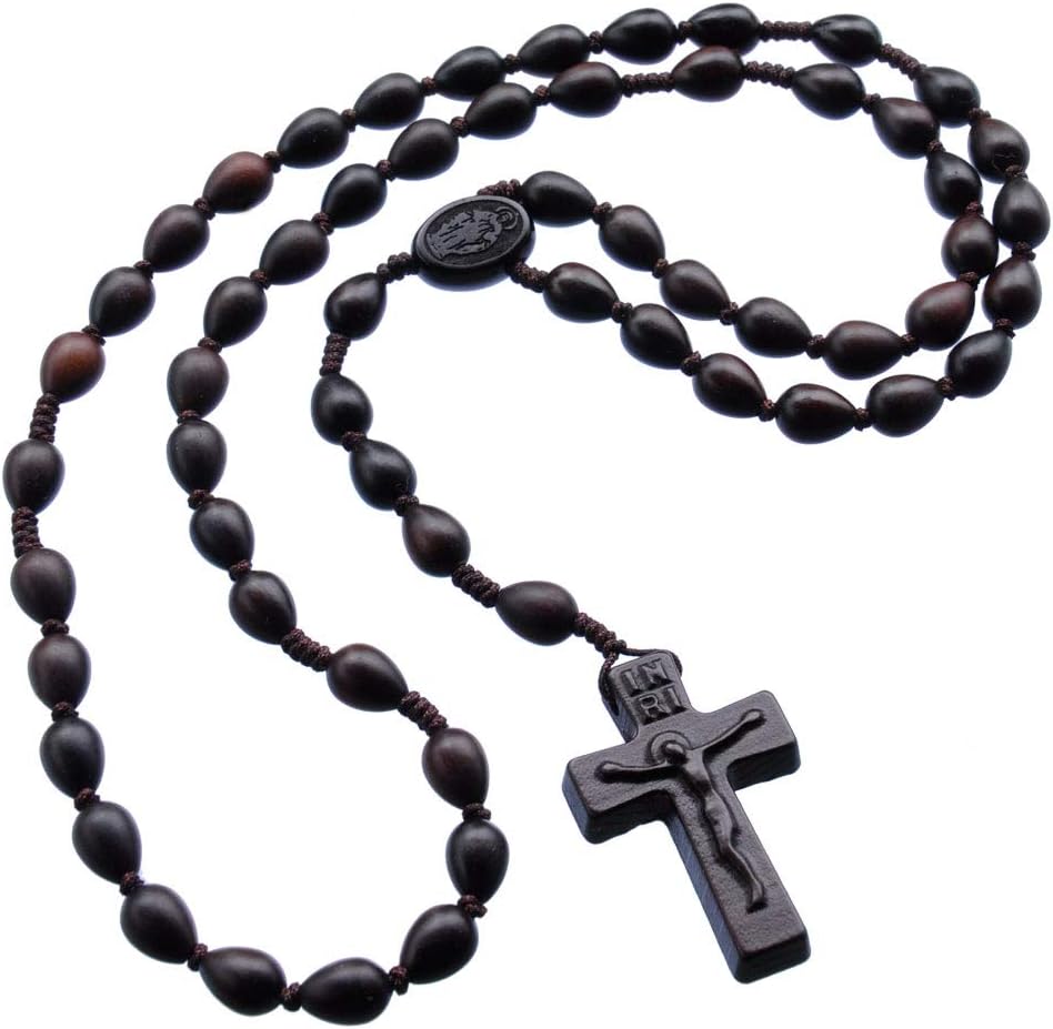 Rosary Jujube Wood with "Tear Drop" Shaped Beads 10mm