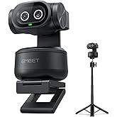 EMEET PIXY Dual-Camera AI-Powered PTZ Camera 4K with Tripod, AI Tracking, PDAF&AI Autofocus 0.2s, 1/2.55'' Sony Sensor, 3 Mics, Presets, 4K Webcam for Streaming, OBS/Twitch/Switch 2 Compatible