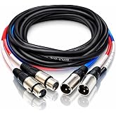 Seismic Audio - SARLX-2x15-2 Channel XLR Color Coded Mutil-Patch Snake Cable 15 Feet - Pro Audio