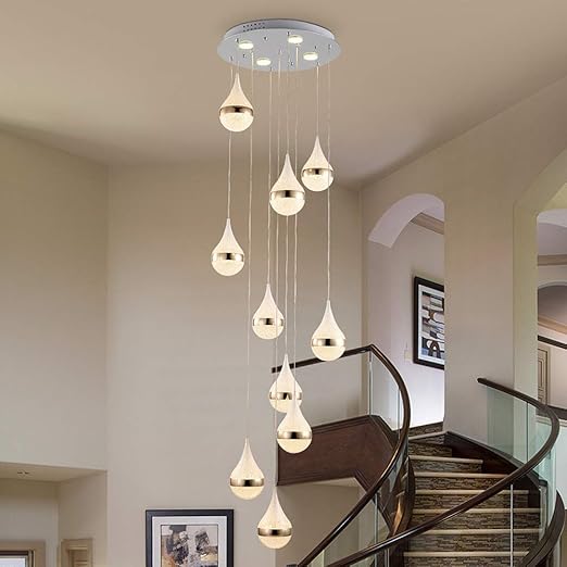 Treppen Flur Pendelleuchte Kugel Decke Hangelampe Moderne Kreative Led Warmweiss Wohnzimmer Esszimmer Hangende Lampe Kronleuchter Loft Treppenhaus Hall Hotel Shop Dekoration Leuchte 10lights Amazon De Beleuchtung