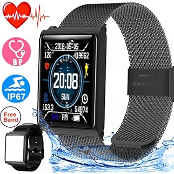Duperym Smart Watch for Men Women Waterproof Sport Fitness Tracker Outdoor Great Gifts with Heart Rate Blood Pressure Sleep Monitor Wearable Wristband ...