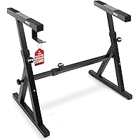 PYLE Keyboard Stand – Universal Heavy-Duty Z Style Piano Stand, Adjustable Height & Width, Very Sturdy Portable & Foldable Di
