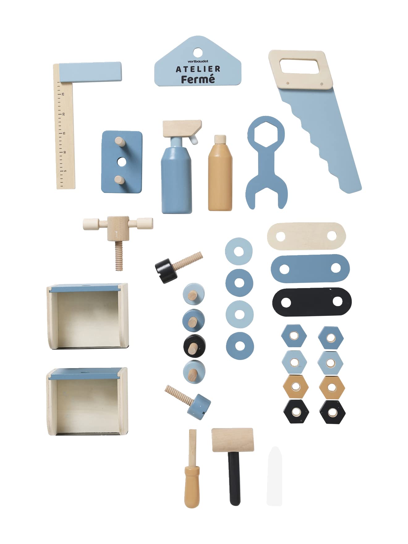 VERTBAUDETGroße Kinder Werkbank, Holz FSC®/Metallblau 4