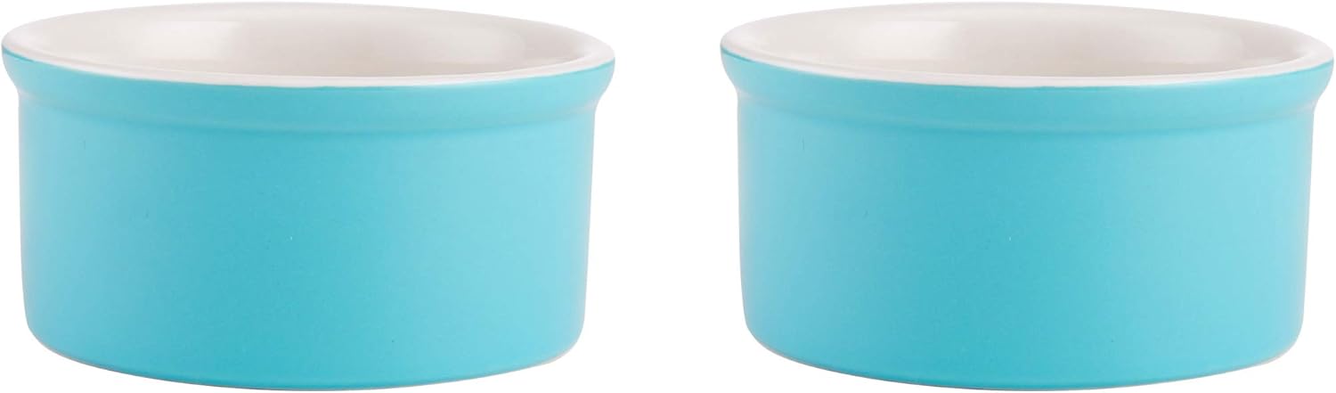 Farberware Baker's Advantage Set of 2 Ceramic Multi-Purpose Ramekin, 7-Ounce, Teal