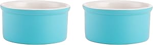 Farberware Baker's Advantage Set of 2 Ceramic Multi-Purpose Ramekin, 7-Ounce, Teal