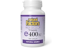 Natural Factors Vitamin E Clear Base® Natural Source 400 IU 180 Softgels, Purest Form of Vitamin E, Antioxidant, Proudly Cana