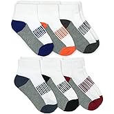 Jefferies Socks Boys' Sporty Half Cushion Quarter Socks 6 Pair Pack