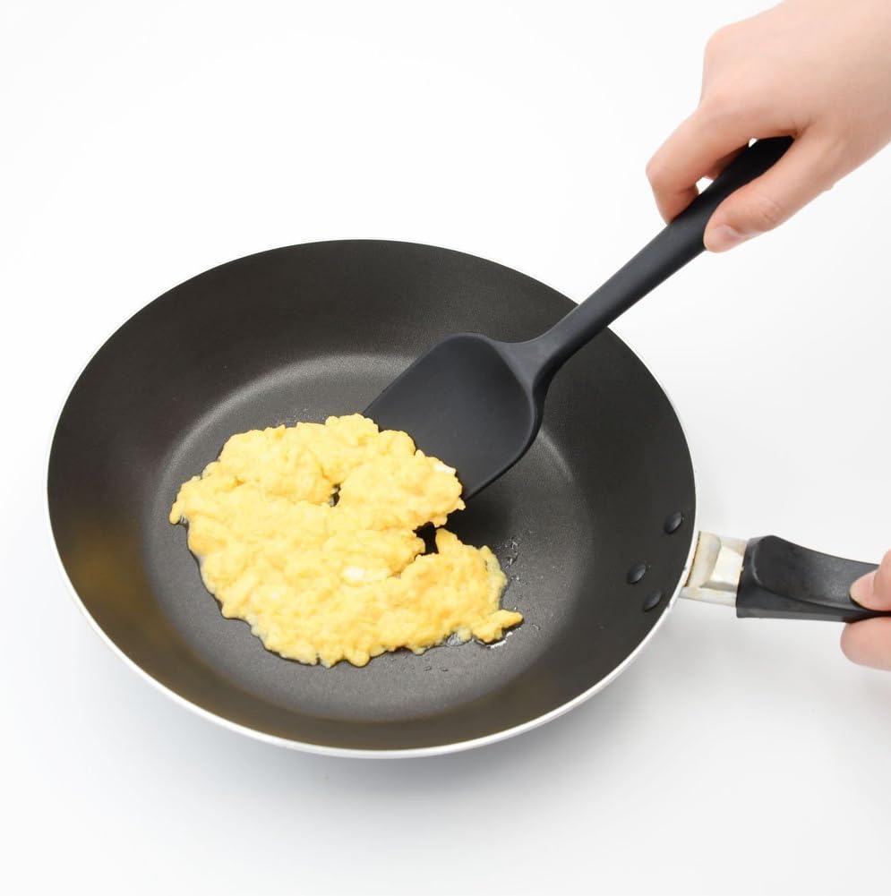 Silicone Spatula 3-piece Set, Ergonomic Handle High Heat-Resistant Spatulas, Non-stick Rubber Spatulas with Stainless Steel Core, Black: Kitchen & Dining