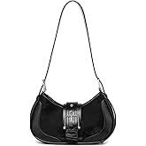 Glamzlele Y2k purse Shoulder Bag for Women Small Crescent Purses and Handbags, Mini Hobo Ladies Clutch with Adjustable Strap