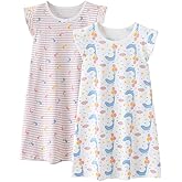 BANGSAUR Girls' Dress, Cotton Soft Sleepshirts,3-10 Years