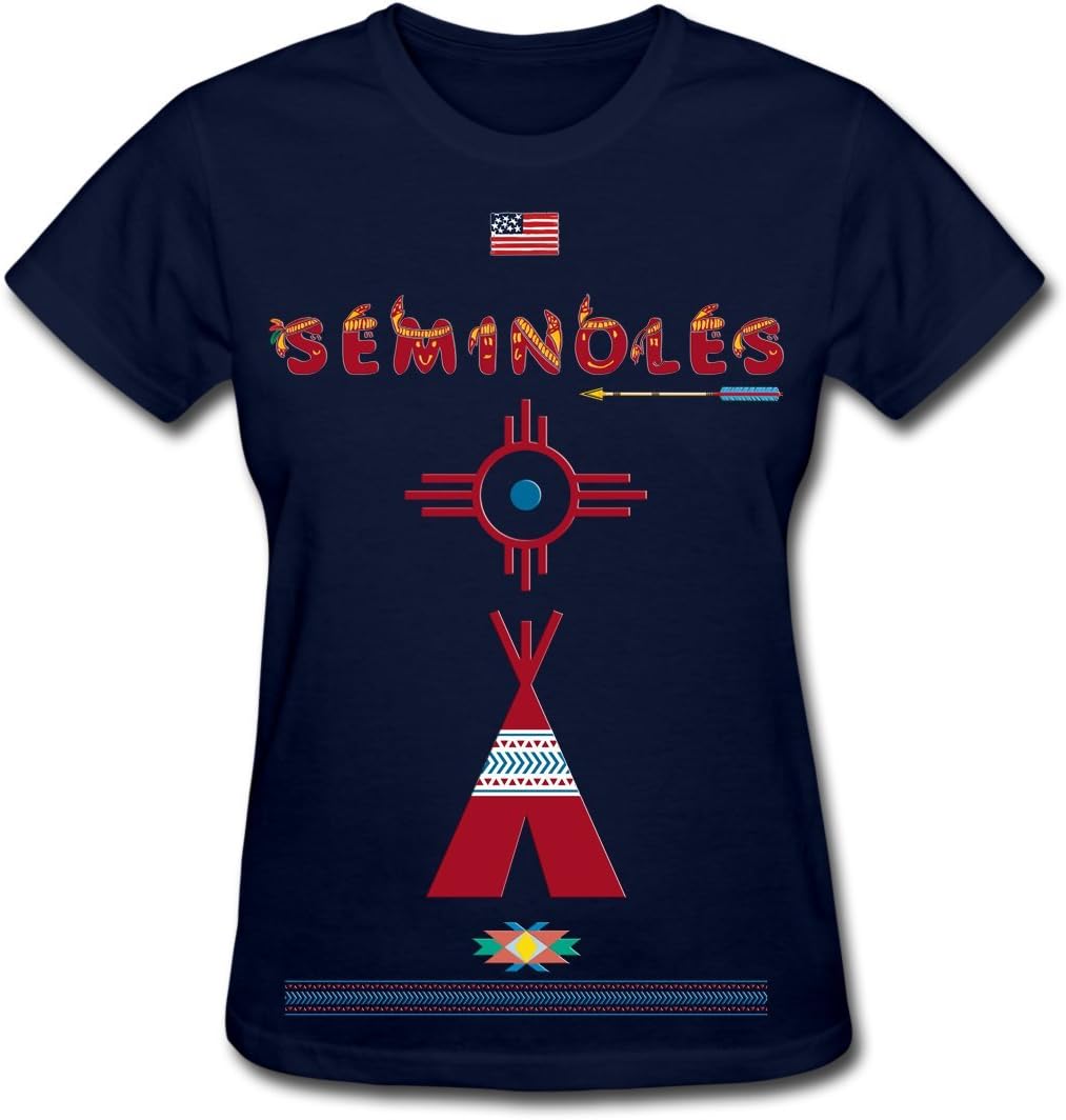 Seminoles Indian Tribal Totem With US Flag Graphic Women's T-shirt 078