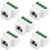 Jienk 5PCS RJ11 6P4C CAT3 Telephone Keystone Jack with 4Pin Screw Terminal | RJ11 Female to 4Pin Screw Connector，Suitable for Telephone