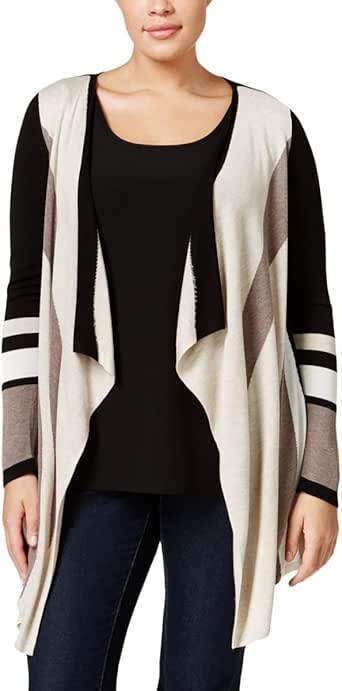 INC International Concepts Color blocked Draped Cardigan Plus Size 1X at Amazon Womenâs Clothing 