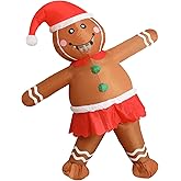 DUOLZ Gingerbread Man Costume Adult,Inflatable Christmas Costumes,Blow up Funny Giant Xmas Character Large Santa Inflatables Gingerbreads