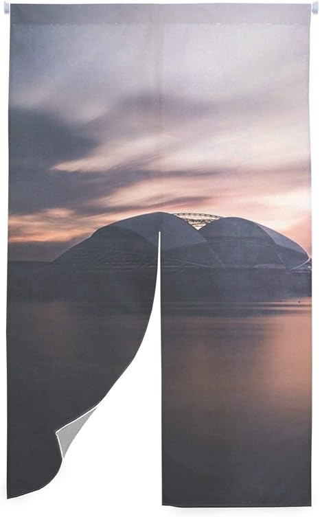 Amazon シンガポール国立競技場 暖簾 のれん モダン 厚手 綿麻 プレゼント 贈り物 生活雑貨 高級感 明るい 突っ張り棒付き カーテン オンライン通販