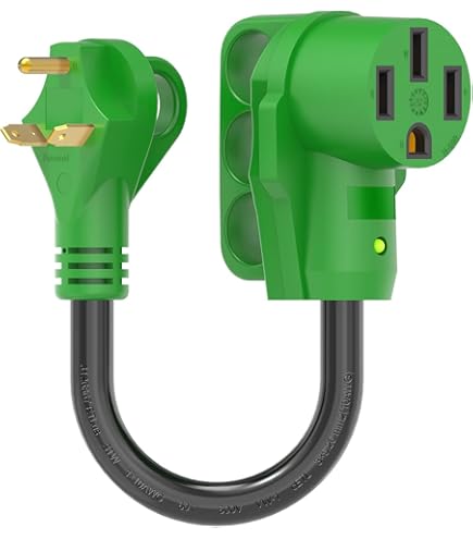 30AMP To 50AMP Generator Adapter Cord - 4-Prong Locking Male Plug For RVs & Power