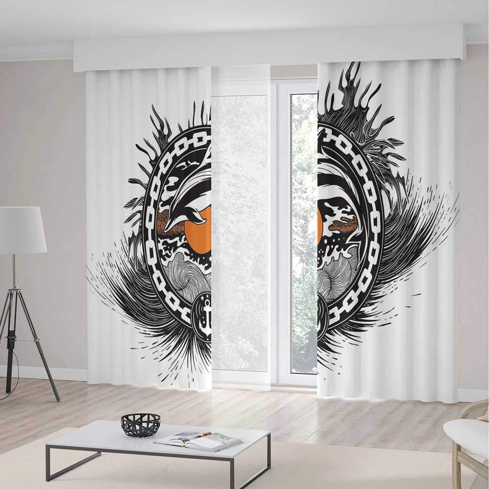Amazon Com Yoliyana Window Curtains Dolphin Living Room Bedroom