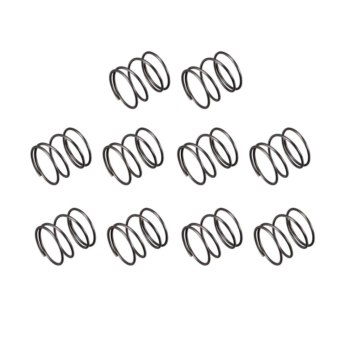 sourcingmap Compression Spring - 1.2mm Wire Dia , 20mm OD , 20mm Free Length Spring Steel Extension Spring,Black,10Pcs