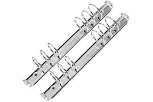 Moterm 2 Pieces 6-Hole Ring Binder Mechanisms Replacement Kit for Binder Planners (A5 Size, Silver Color, 30mm)