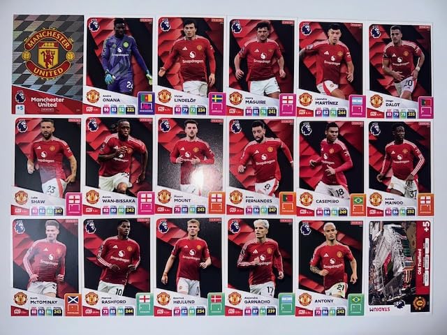 Panini Premier League 2024 2025 Manchester United Base Team Cards