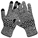 LETHMIK Wool Lined Knit Gloves Warm Winter Mens 3 Touchscreen Fingers for SmartPhones Black