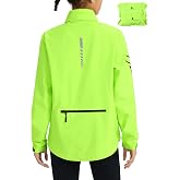 baleaf Waterproof Rain jacket Women Packable Cycling Hiking | 10000mm Waterproof, Lightweight, Reflective, Contrasting Color Zipper, 5 Pockets, Adjustable Hooded, Cycling, Hiking, Running