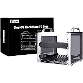 GeeekPi DeskPi RackMate T0 Plus, 10 inch 4U Mini Server Cabinet for for Servers, Network, A/V Equipment, 10.23 inch Depth (Silver)