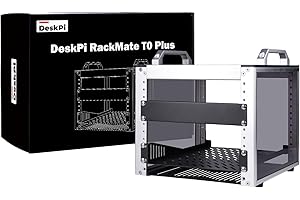 GeeekPi DeskPi RackMate T0 Plus 10 inch 4U Mini Server Cabinet for for Servers, Network, A/V Equipment, 10.23 inch Depth (Sil