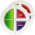 Health Beet 10” Diabetic Portion Control Plate for Balanced Eating -3 Divided Sections for Veggies Carbs & Protein - Microwave & Dishwasher Safe Bariatric Sectioned Plates for Adults & Kids - 2 Pack