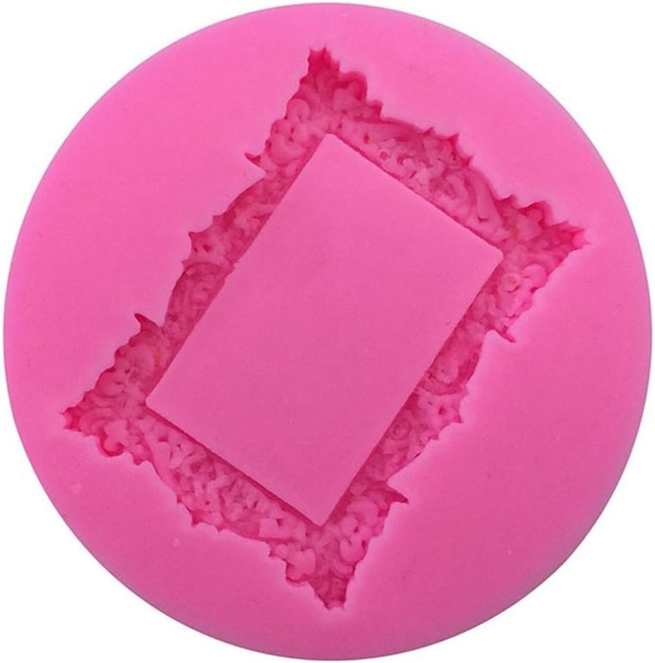 Blisscomdep Vintage Rectangle Photo Frame Silicone Cake Mould DIY Fondant Sugarcraft Chocolate Mold